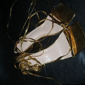 Gold Strappy Heels